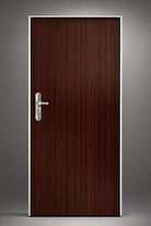 porte blindée simple vantail acajou foncé