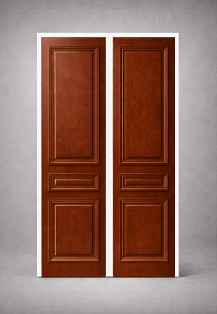 porte blindée double vantaux molurée vu exterieur